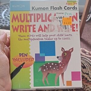 Kumon Multiplication Flash Cards with Separate Dri Erase Pen Set/Eraser